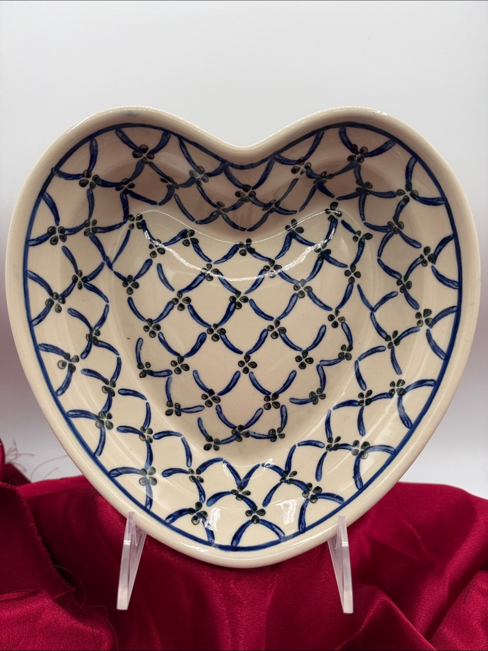 Heart shaped Polish Pottery Medium Bowl